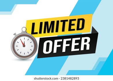ilustración vectorial de oferta limitada con líneas 3d estilo para página de inicio de medios sociales, plantilla, ui, web, aplicación móvil, afiche, banner, volante, fondo, tarjeta de regalo, cupón, etiqueta, fondo de pantalla