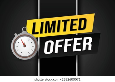 limited offer vector illustration with lines 3d style for social media landing page, template, ui, web, mobile app, poster, banner, flyer, background, gift card, coupon, label, wallpaper
