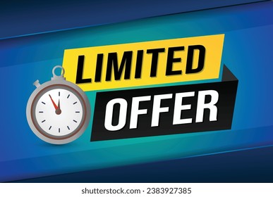 limited offer vector illustration with lines 3d style for social media landing page, template, ui, web, mobile app, poster, banner, flyer, background, gift card, coupon, label, wallpaper