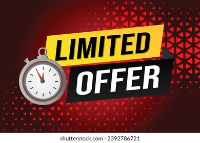 limited offer vector illustration with lines 3d style for social media landing page, template, ui, web, mobile app, poster, banner, flyer, background, gift card, coupon, label, wallpaper
