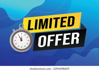 limited offer vector illustration with lines 3d style for social media landing page, template, ui, web, mobile app, poster, banner, flyer, background, gift card, coupon, label, wallpaper