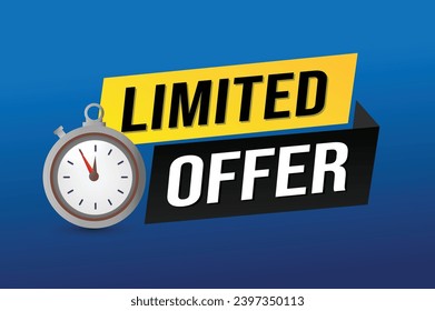 ilustración vectorial de oferta limitada con líneas 3d estilo para página de inicio de medios sociales, plantilla, ui, web, aplicación móvil, afiche, banner, volante, fondo, tarjeta de regalo, cupón, etiqueta, fondo de pantalla