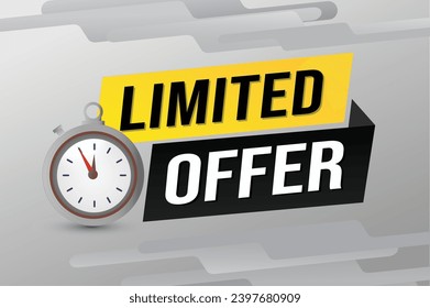 limited offer vector illustration with lines 3d style for social media landing page, template, ui, web, mobile app, poster, banner, flyer, background, gift card, coupon, label, wallpaper