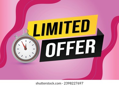 limited offer vector illustration with lines 3d style for social media landing page, template, ui, web, mobile app, poster, banner, flyer, background, gift card, coupon, label, wallpaper