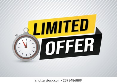 limited offer vector illustration with lines 3d style for social media landing page, template, ui, web, mobile app, poster, banner, flyer, background, gift card, coupon, label, wallpaper