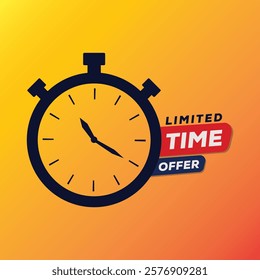 limited offer vector illustration with lines 3d style for social media landing page, template, ui, web, mobile app, poster, banner, flyer, background, gift card, coupon, label, wallpaper