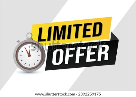 limited offer vector illustration with lines 3d style for social media landing page, template, ui, web, mobile app, poster, banner, flyer, background, gift card, coupon, label, wallpaper