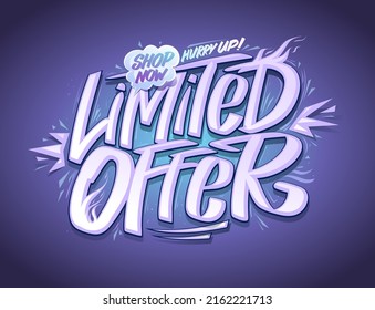 Limited offer web banner template with hand drawn lettering