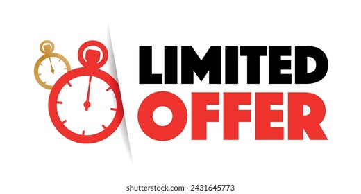Oferta limitada con cronómetro sobre fondo blanco