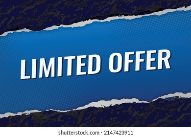Oferta limitada concepto de palabra ilustración vectorial con estilo 3d futurista azul moderno para la plantilla de la página de inicio ui aplicación móvil afiche pancarta volante fondo tarjeta de regalo etiqueta de cupón papel tapiz