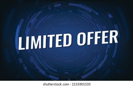 Limited offer word concept vector illustration with blue modern futuristic 3d style for landing page template ui web mobile app poster banner flyer background gift card coupon label wallpaper