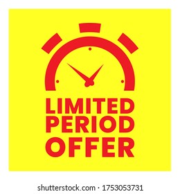 Limited Period Offer Icon with Clock 