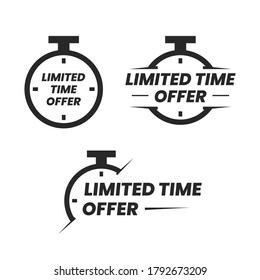 Limited Period Offer Stopwatch Shopping Label Vector