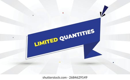 Cantidad limitada editable eps formato Web Anuncio Arte vectorial ilustración Plantilla diseño Formas azules amarillo negrita blanco gris gradiente abstracto ilustración sol brillo negocio fondo 4k