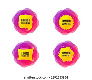 Limited quantities symbol. Special offer sign. Sale. Geometric gradient sales shapes. Creative banners. Template for design. Vector
