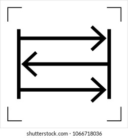 
Limited reciprocating rectilinear motion (continuous). ISO. To indicate continuous alternating limited rectilinear motion in each of two opposite directions