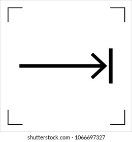 Limited rectilinear motion, ISO, reference 0001. To indicate limited rectilinear motion.