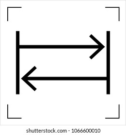 Limited rectilinear motion and return, ISO, To indicate limited rectilinear motion in one direction and then the other.