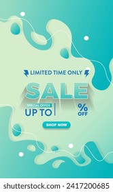 limited sale discount template banner with copy space for product sale with abstract gradient blue and green background design 1