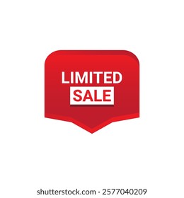 LIMITED SALE Label, Sticker, Banner, tag, for advertising, promotion, retail, website, graphic design project, app design or online store. Vector design element.