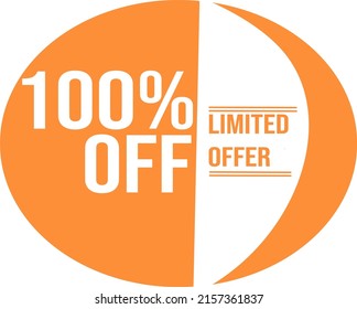 Limited sale offer. Discount ad on a orange round sticker. Round emblem of discount for sales.
