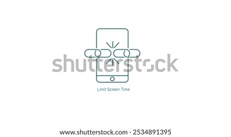 Limited Screen Time Vector Icon for Digital Well-being and Balance