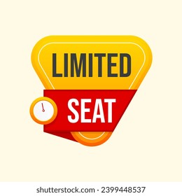 limited seat button label clipart flat design