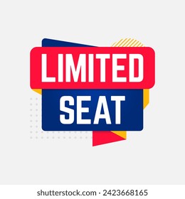 limited seat button label clipart flat design