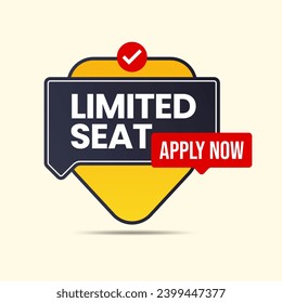 limited seats apply now announcement job vacancy banner vector