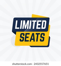 limited seats apply now announcement job vacancy banner vector