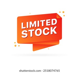 Limited stock message icon. Flat style. Vector icon.