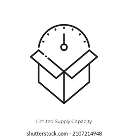 Limited Supply Capacity Icon. Outline Style Icon Design Isolated On White Background