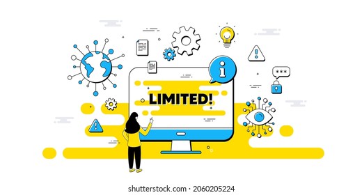 Limited text. Internet safe data infographics. Special offer sign. Sale promotion symbol. Limited information message. Isolated AI privacy banner. Vector