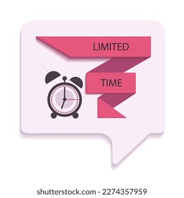 Begrenzte Zeit. Wecker. Icon Design mit Uhr für Promotion, Banner, Preis. Werbedesign 