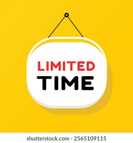 Limited time banner, poster element modern icon on white background. vector sign, design isolated for announcement.