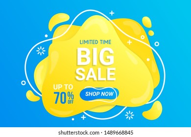 Limited time, Big sale background sale banner with abstract shapes, up to 70% off. Sale banner template design, discount banner promotion template.