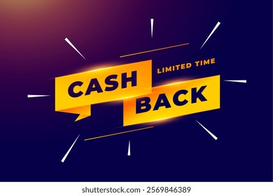 limited time cashback sale offer background design vector