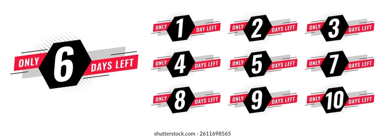 limited time countdown days left for online or retail sale vector