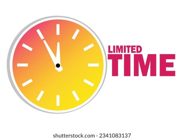 Limited time gradient color label, vector illustration