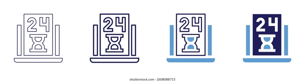 Limited time icon in 4 different styles. Thin Line, Line, Bold Line, Duotone. Duotone style. Editable stroke.