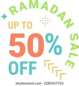 Limited Time Offer Up to 50% Off on Ramadan Sale Arabic Calligraphy on Green Banner
