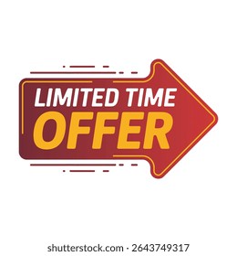 Projeto de seta de oferta por tempo limitado para promoção de venda