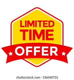 Limited Time Offer Badge Vector, Flat Design