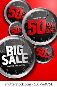 limited time offer, Big Sale concept, vector illustration, you can place relevant content on the area.