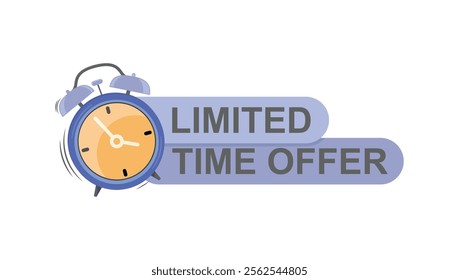 limited time offer blue flat design