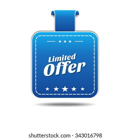 Limited Time Offer Blue Vector Icon Design