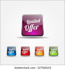 Limited Time Offer Colorful Vector Icon Design