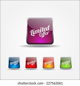 Limited Time Offer Colorful Vector Icon Design