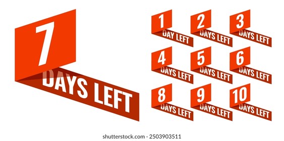 limited time offer countdown sticker with number of days left tag vector