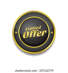 Limited Time Offer Gold Vector Icon Button